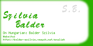 szilvia balder business card